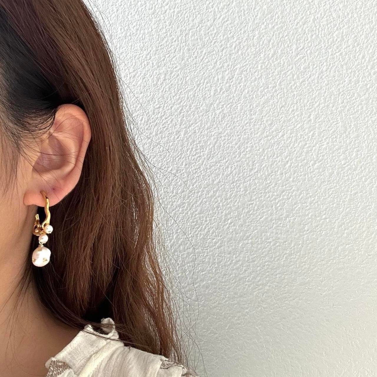 French Baroque Vintage Earrings with Gold Foil