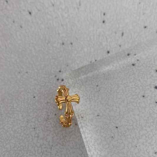 Gold plated cross open ring