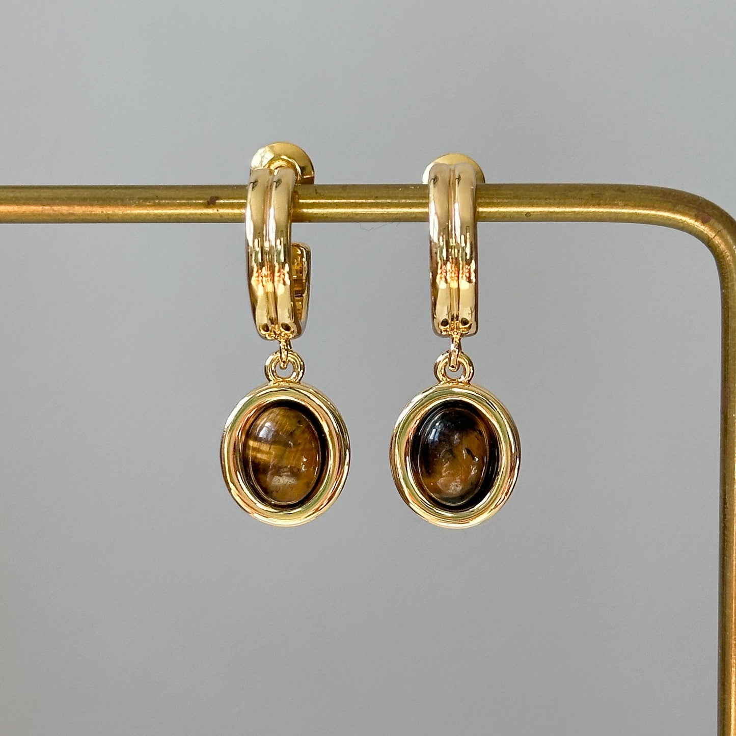 Gemstone Dangle Earrings - Vibrant and Colorful Gemstone Open Hoop Earrings