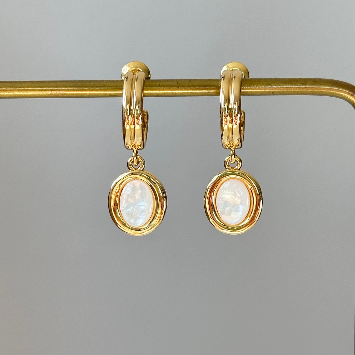 Gemstone Dangle Earrings - Vibrant and Colorful Gemstone Open Hoop Earrings