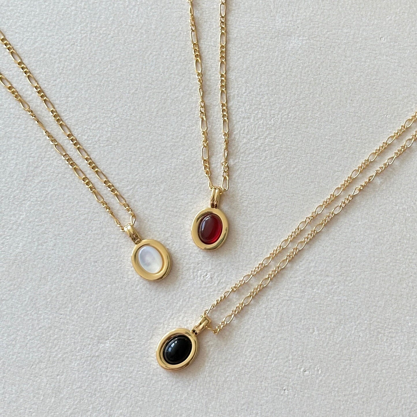 Cute Gemstone Pendant Gold Necklace
