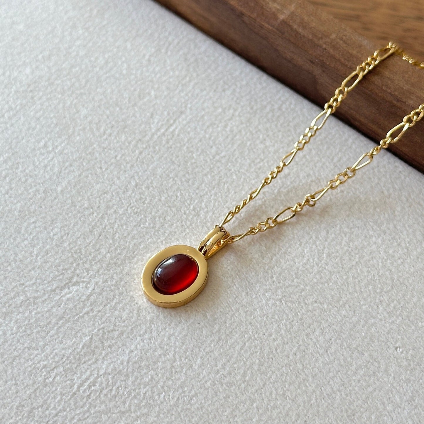 Cute Gemstone Pendant Gold Necklace
