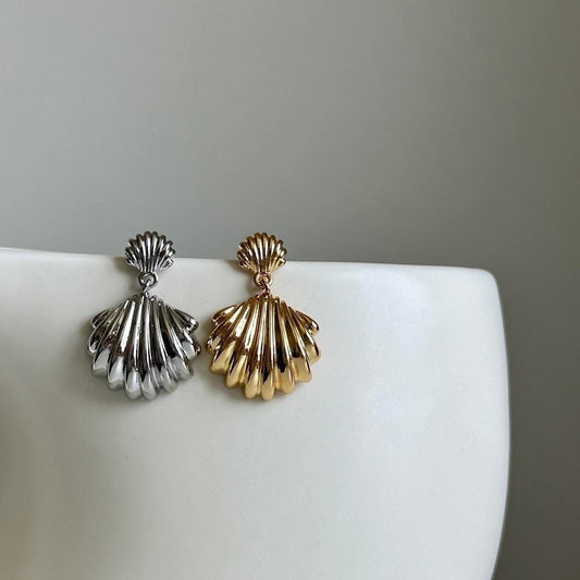 Gold Shells Earrings, Silver Shells Earrings