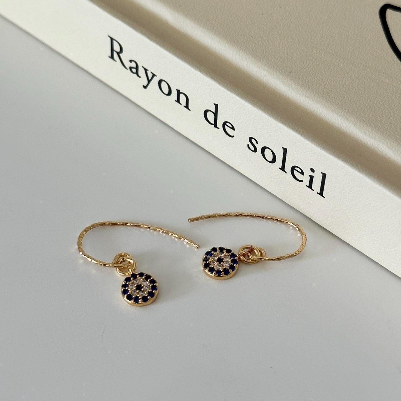 Dainty Tiny Zirconia Drop Earrings, Small Circle Charm Drop Earrings