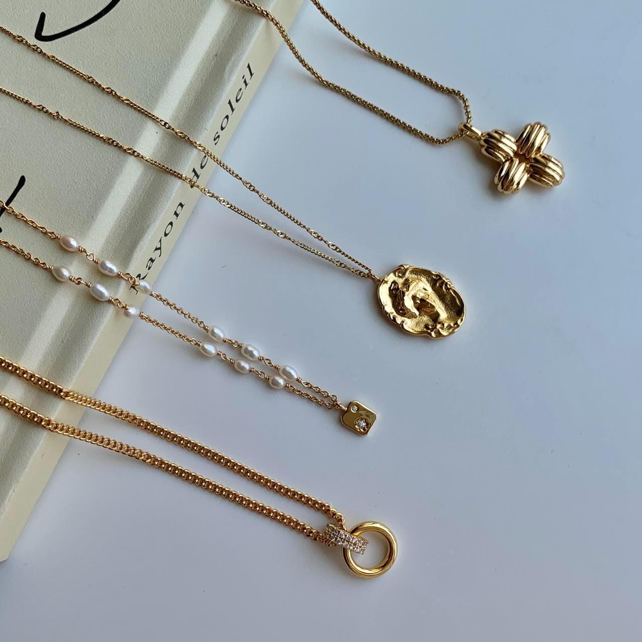 Freshwater Pearl Gold Star Pendant Necklace, Delicate Pearl Necklace