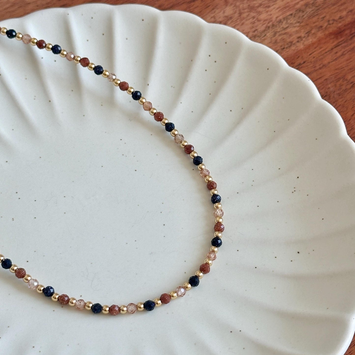 Retro Natural Stone Beaded Necklace