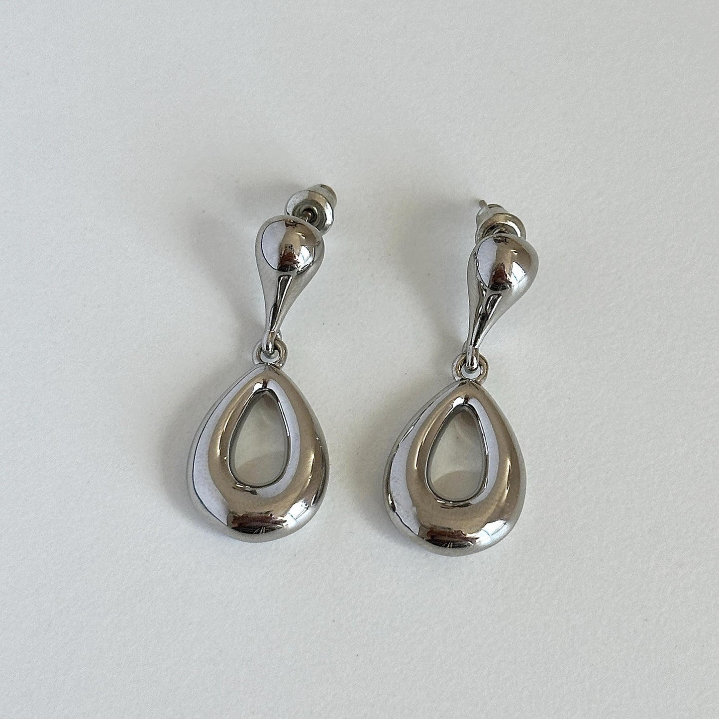 Gold Plated Gold Silver Drop Dangle Earrings