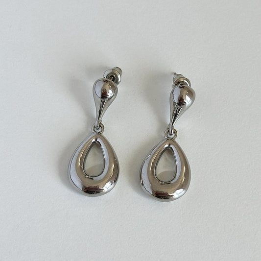 Gold Plated Gold Silver Drop Dangle Earrings