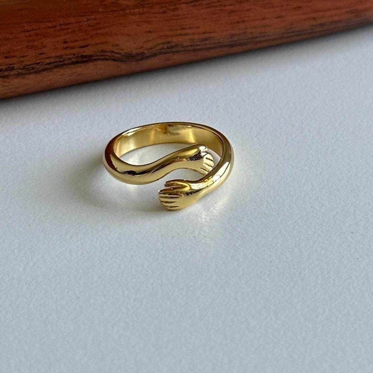 Adjustable Hug Ring, Dainty Stacking Hugging Hand Ring