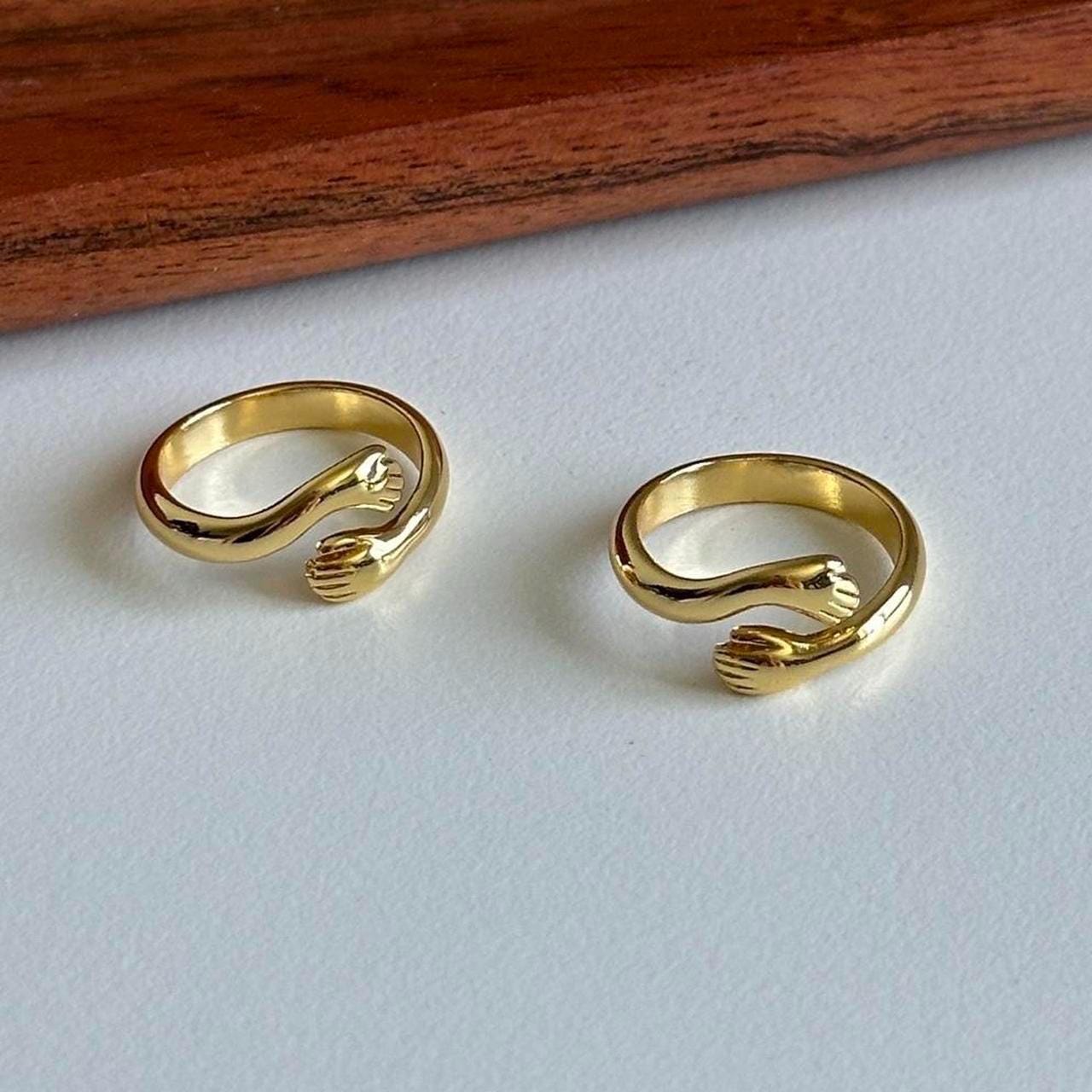 Adjustable Hug Ring, Dainty Stacking Hugging Hand Ring