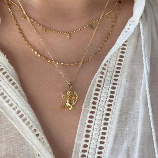 Gold Cupid's Arrow Pendant Necklace
