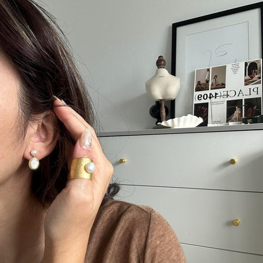 Gold Freshwater Pearl Earrings