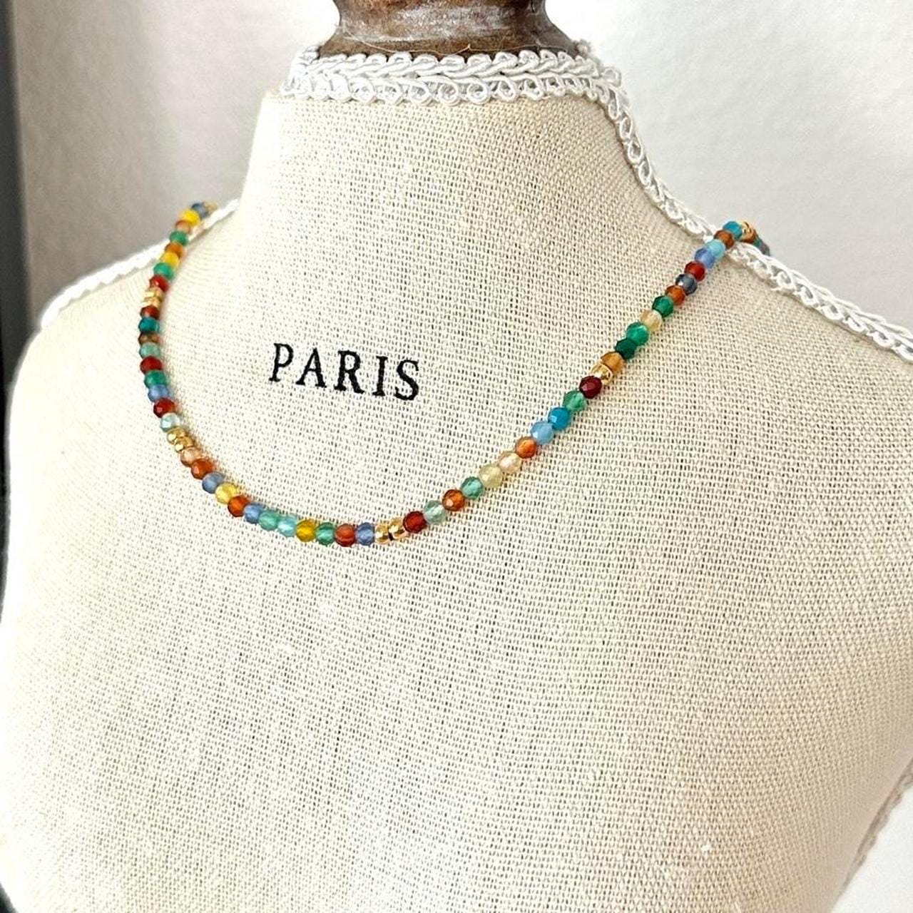 Boho Natural Colorful Agate Beaded Necklace