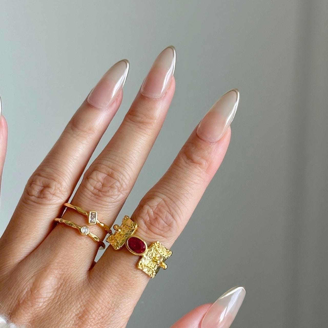 Minimalist Gold Double Band Adjustable Ring