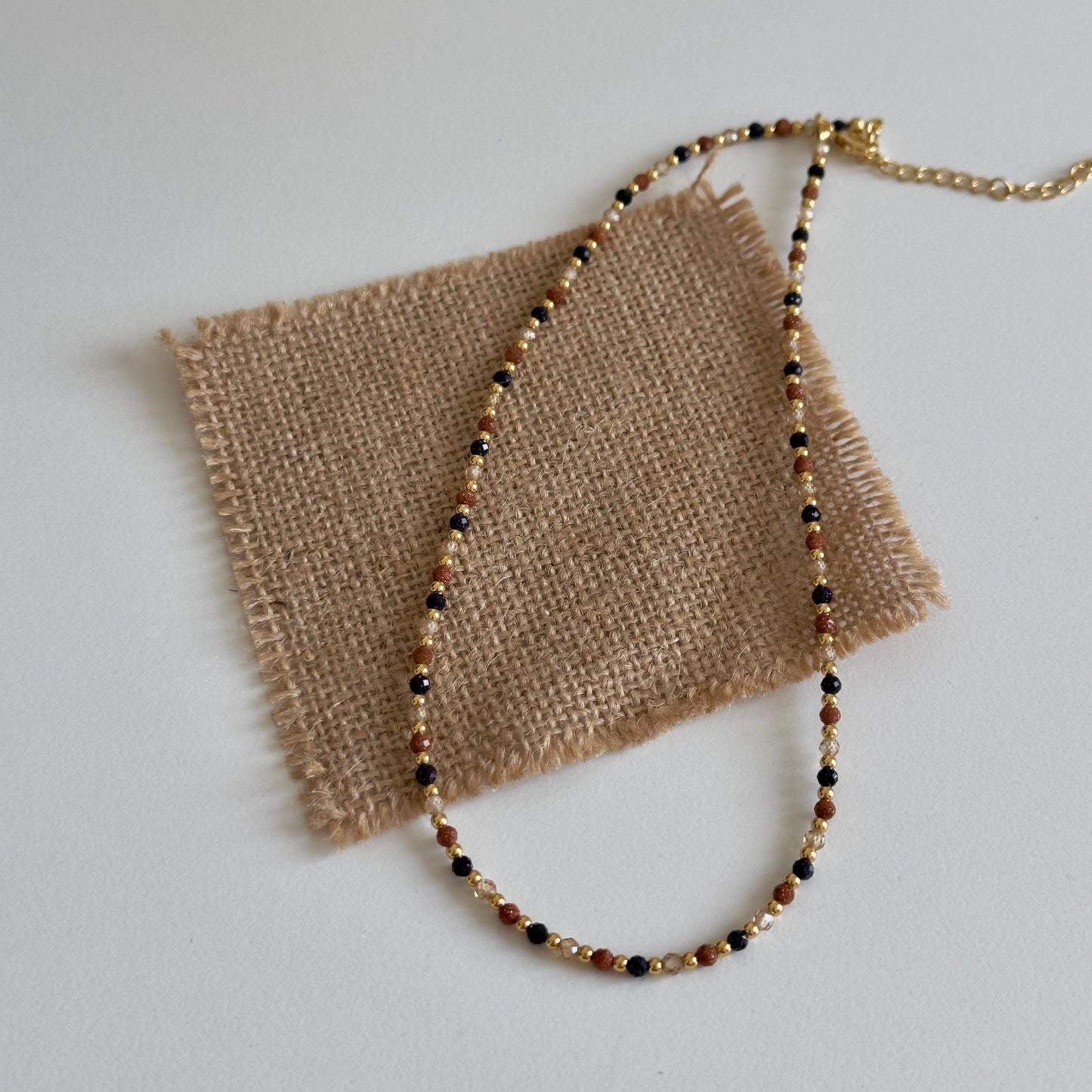 Retro Natural Stone Beaded Necklace
