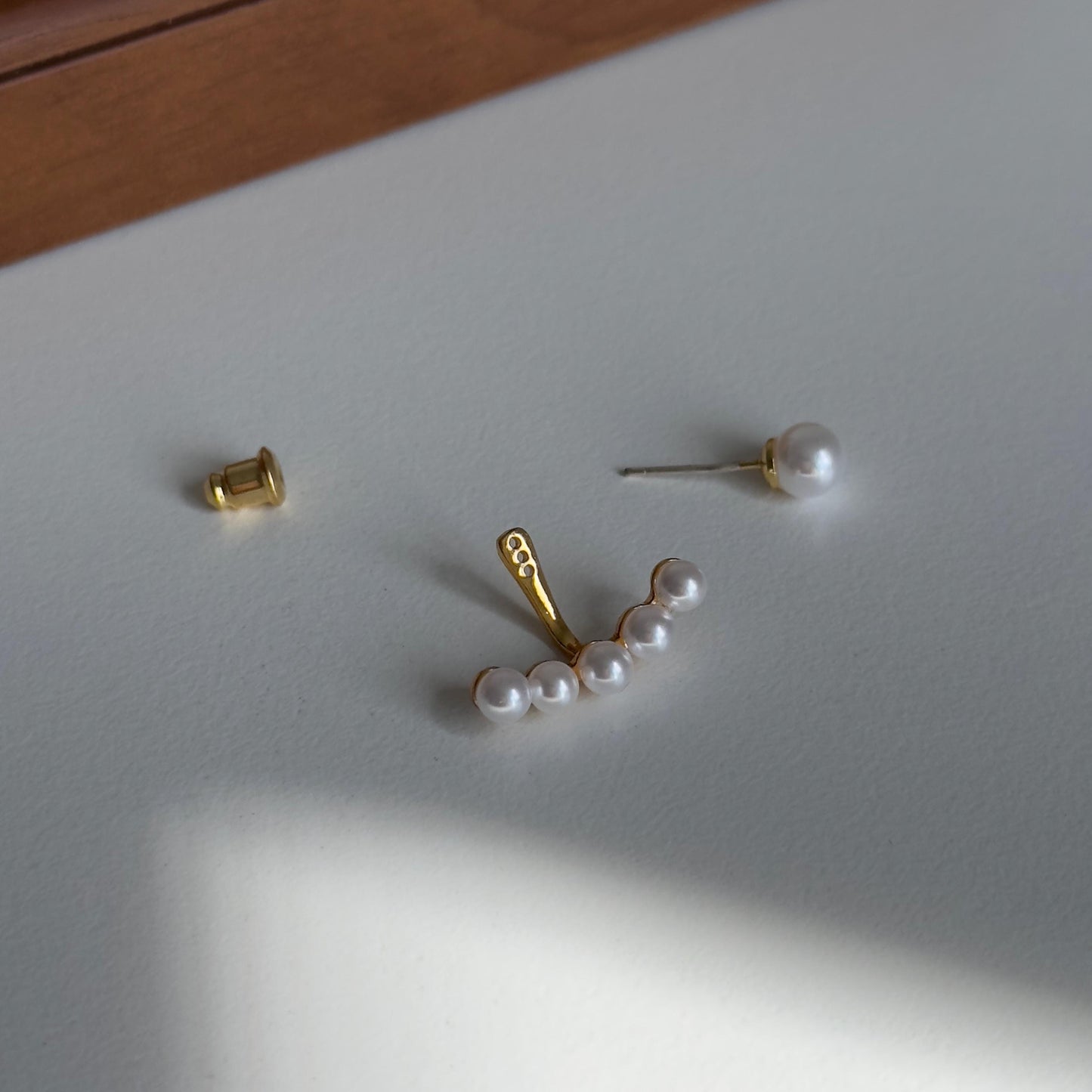 Adjustable Pearl Ear Jacket Earrings