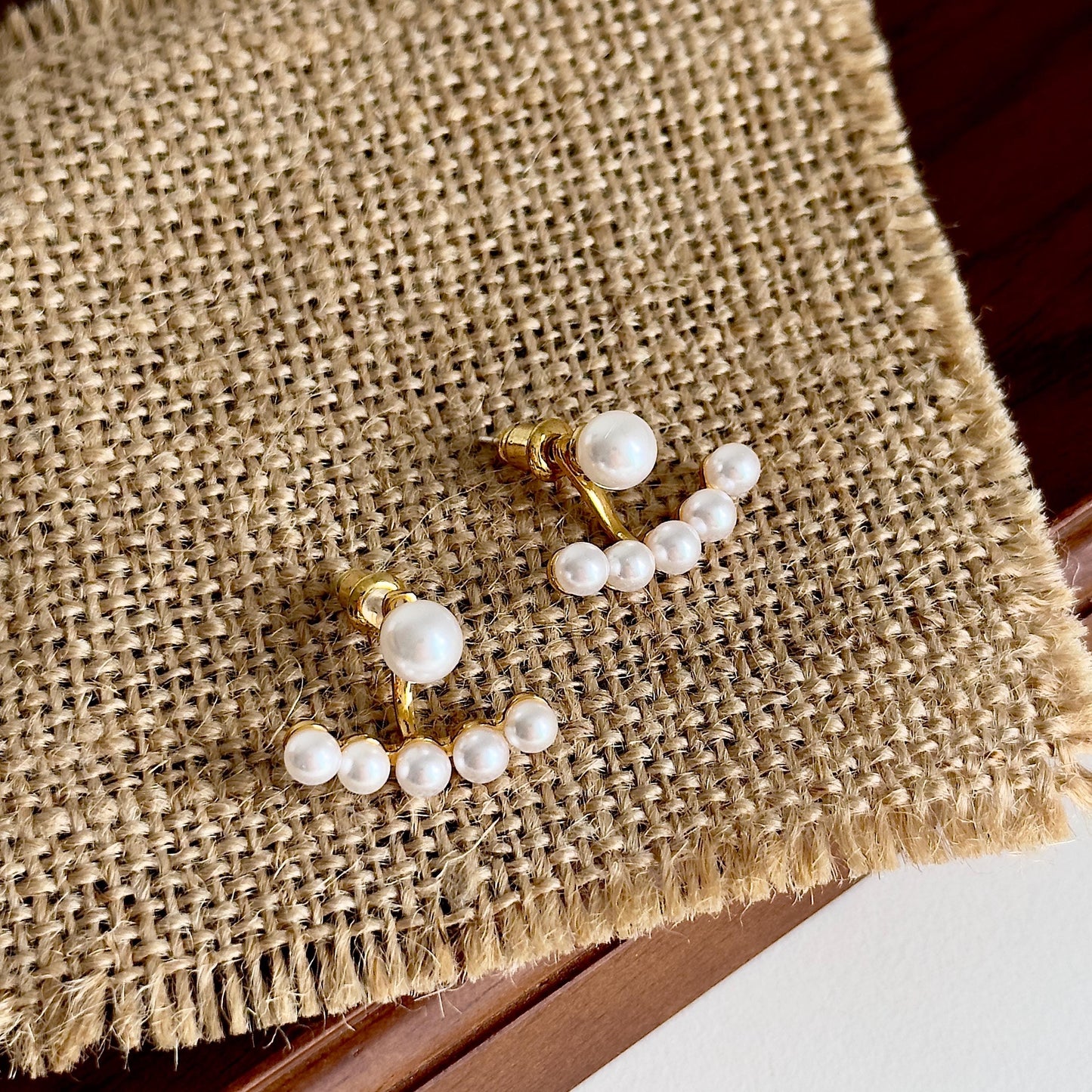 Adjustable Pearl Ear Jacket Earrings