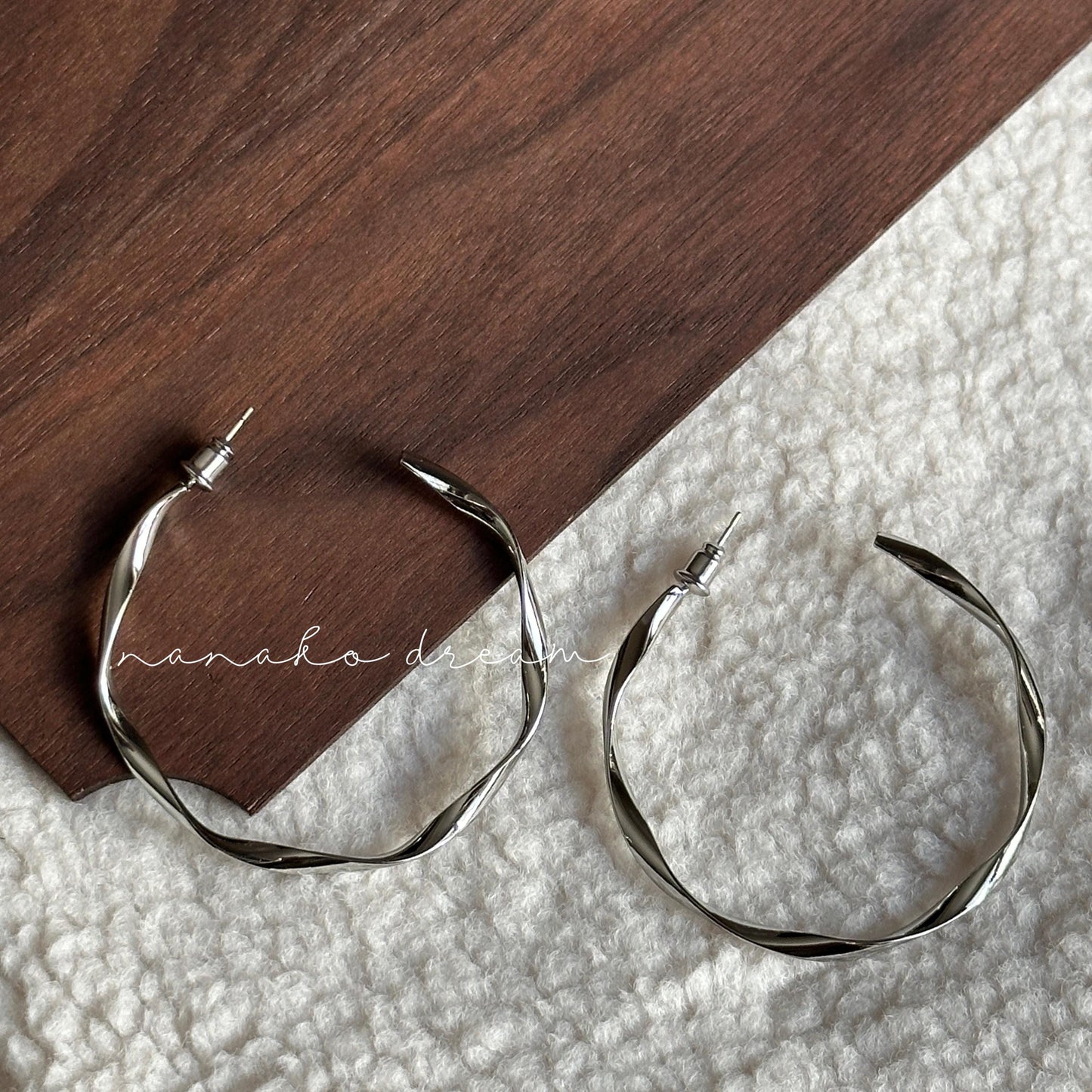 Lightweight Large Twisted Hoop Earrings, Spiral Hoop Earrings with 925 Silver Posts, Hypoallergenic Chunky Statement Hoops, Minimalist Hoops
