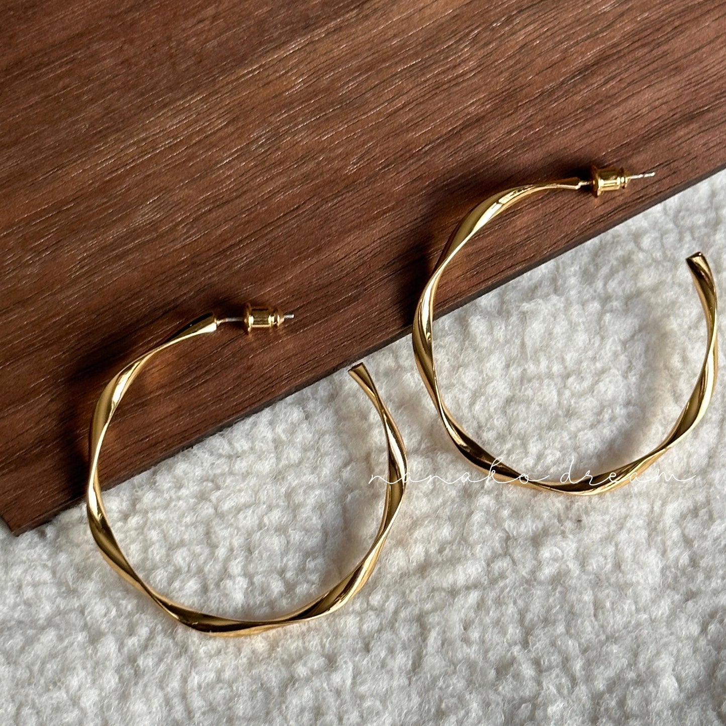 Lightweight Large Twisted Hoop Earrings, Spiral Hoop Earrings with 925 Silver Posts, Hypoallergenic Chunky Statement Hoops, Minimalist Hoops