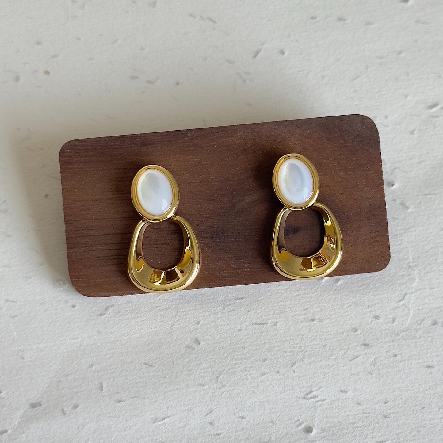 Geometric Drop Earrings with Shell, Gold And Silver Mother Of Pearl Earrings, Abstract Earrings, Modern Statement Earrings, Shell Jewelry
