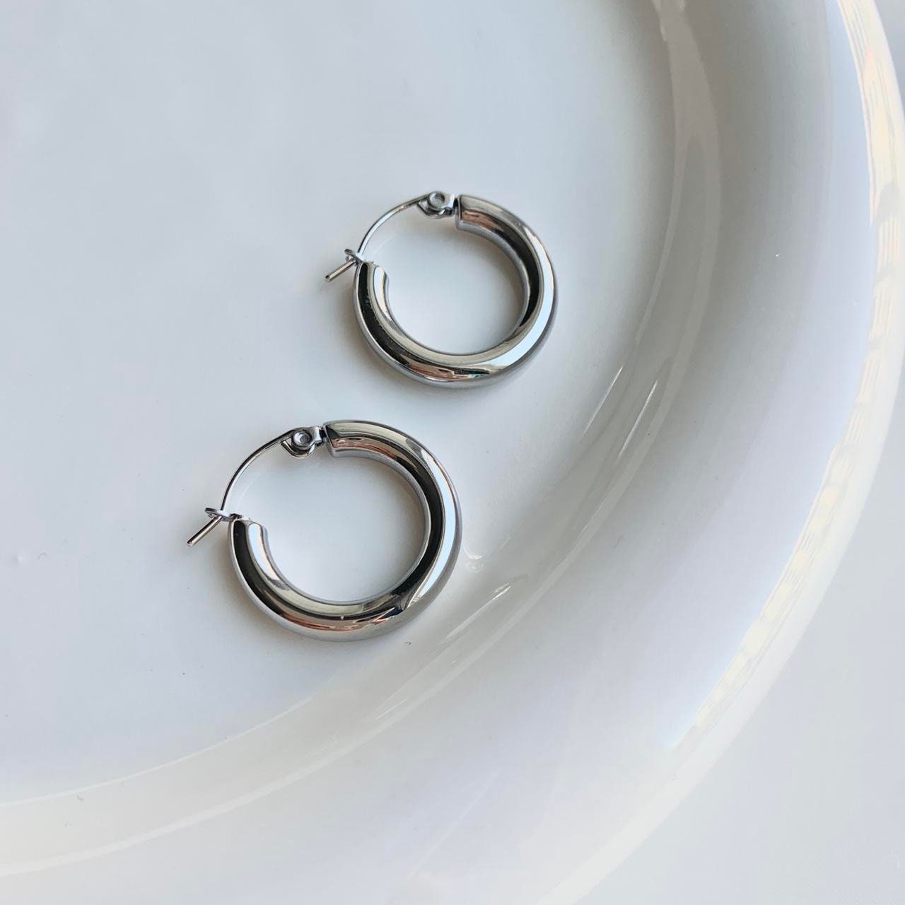 Gold hoops earrings, silver hoops earrings