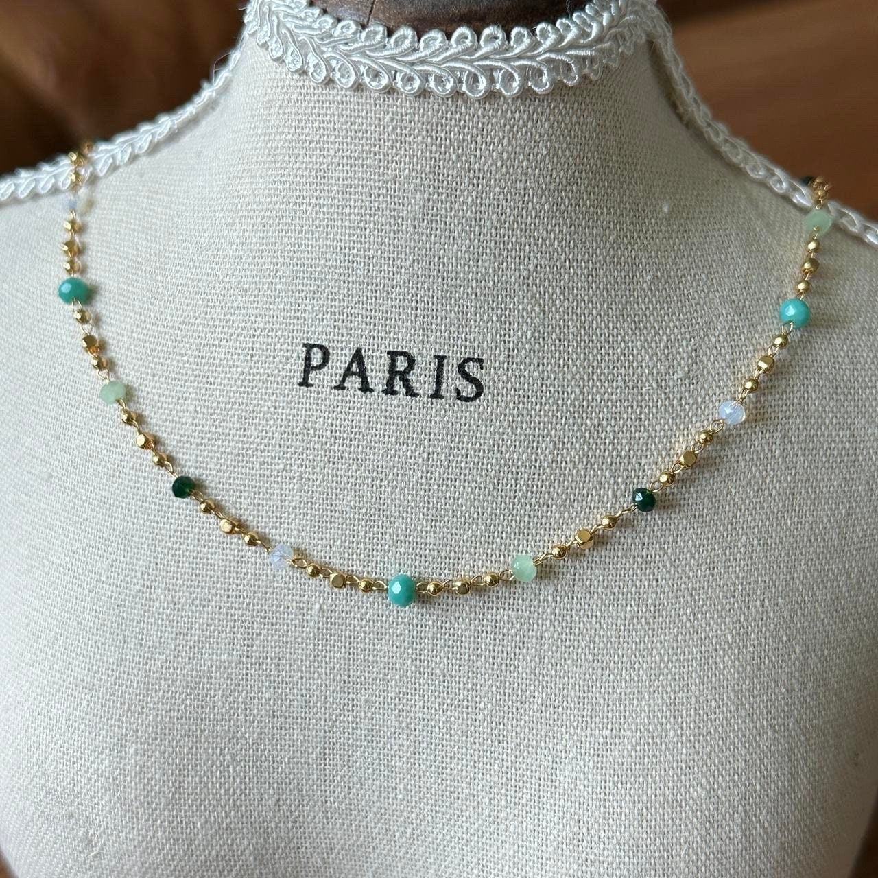 Natural blue stone beads necklace