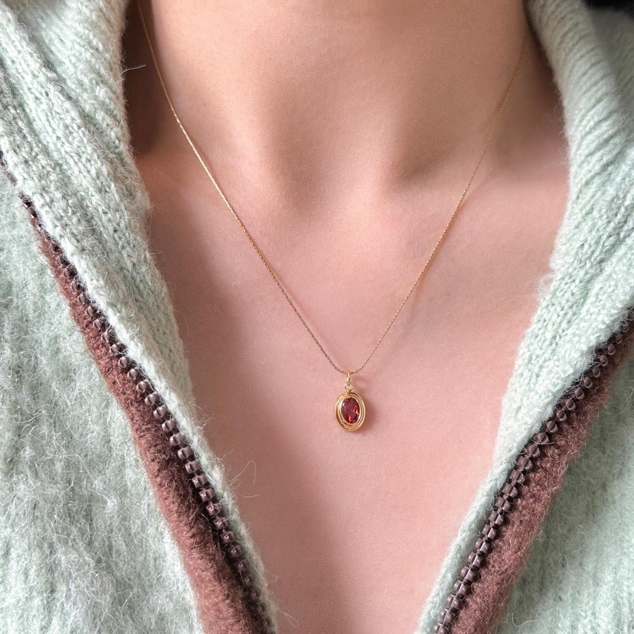 Mini Crystal pendant gold necklace