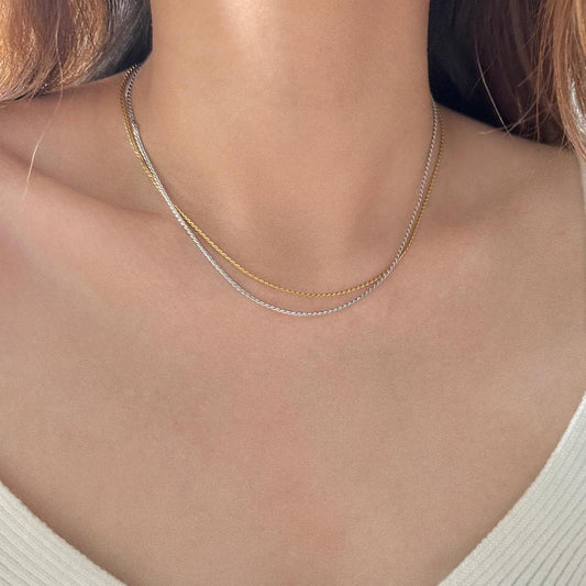 Gold/Silver Minimalist Thin Necklace