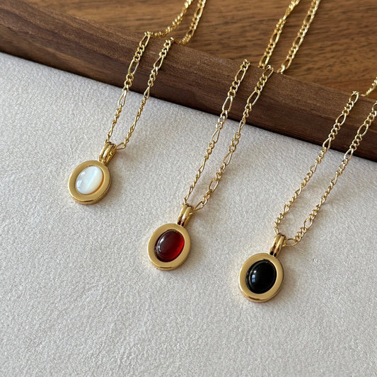 Cute Gemstone Pendant Gold Necklace
