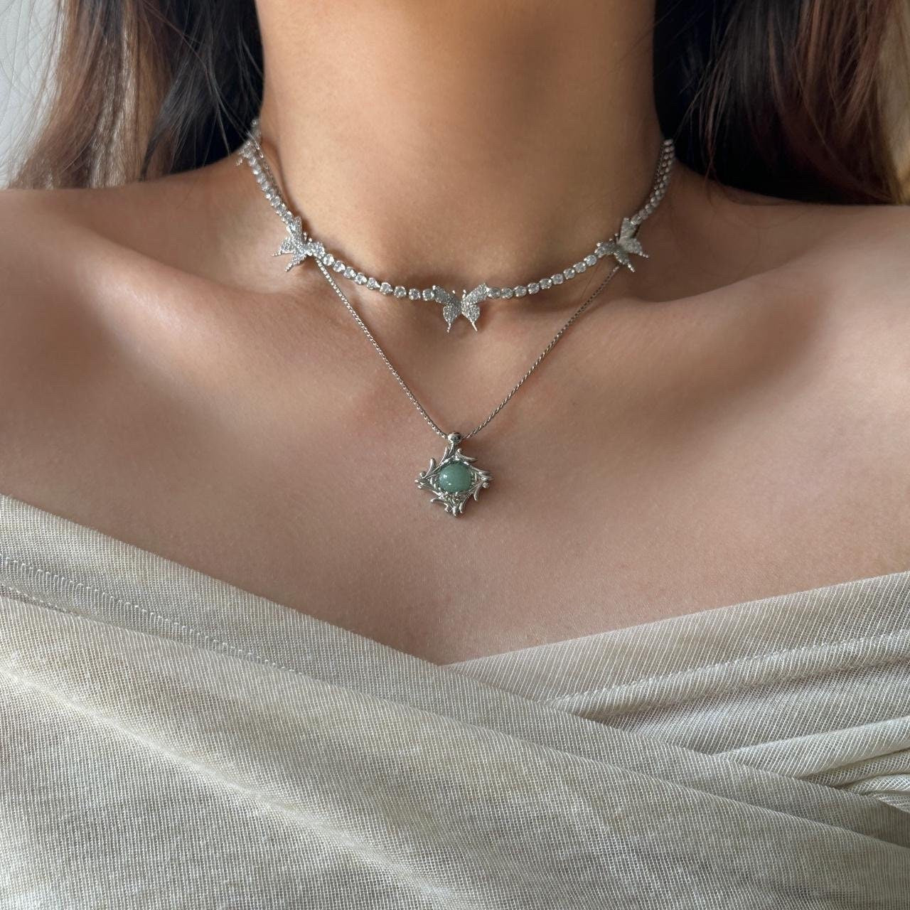Gold/Silver Butterfly Choker, Butterfly Necklace, 18k Gold Plated Necklace, Silver Butterfly Choker, Butterfly Jewelry, Gift For Her