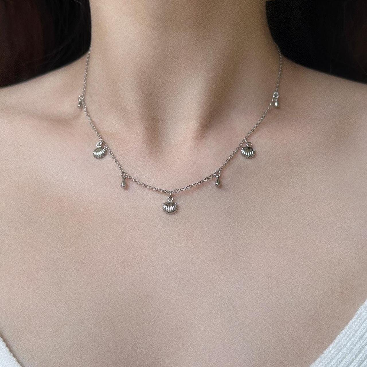 Shell Drops Necklace, Cute Shell Necklace