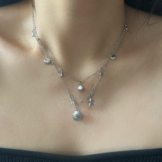 Shell Drops Necklace, Cute Shell Necklace