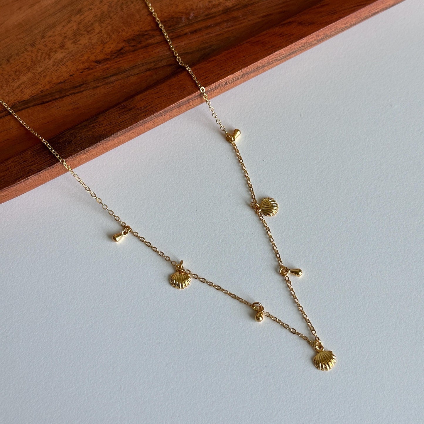 Shell Drops Necklace, Cute Shell Necklace