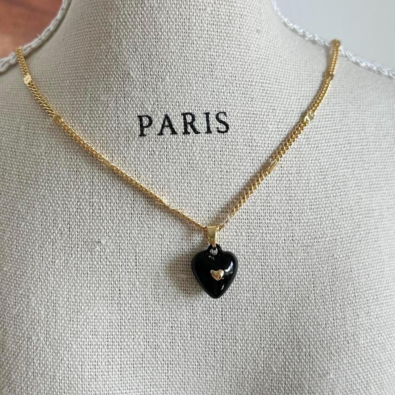 Red Enamel Heart Pendant Necklace