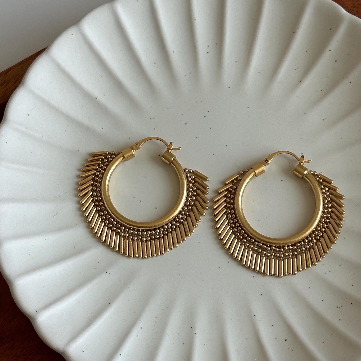 Gold Tassel Hoop Earrings, Hoops Earring, Gold Fringe Earrings, Party Earrings, Boho Hoop Earrings, Gift for Her
