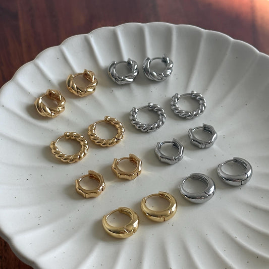 Gold Silver Mini Hoops Earrings