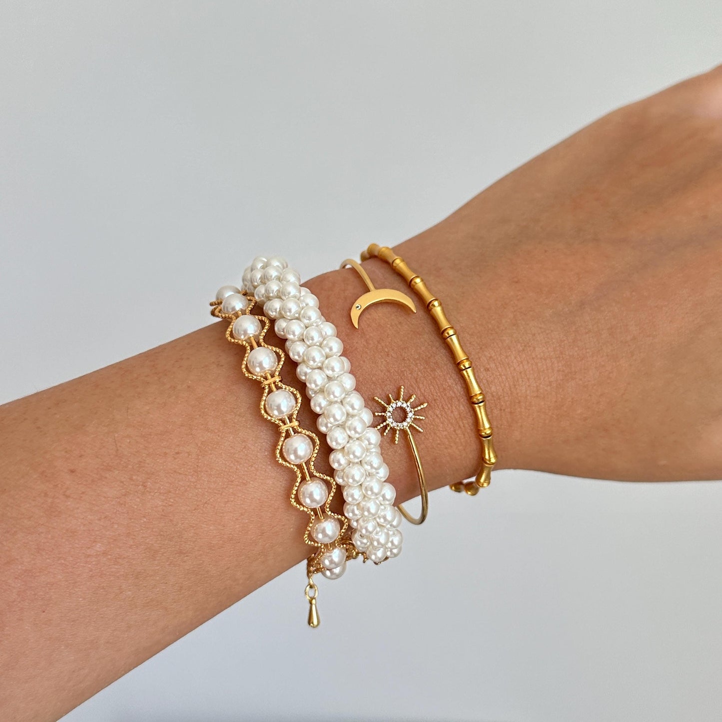 Handmade Twisted Pearl Necklace and Bracelet Set | Braided Wheat Design | Faux Pearl Jewelry | Elegant Jewelry for Women | Gift for Her