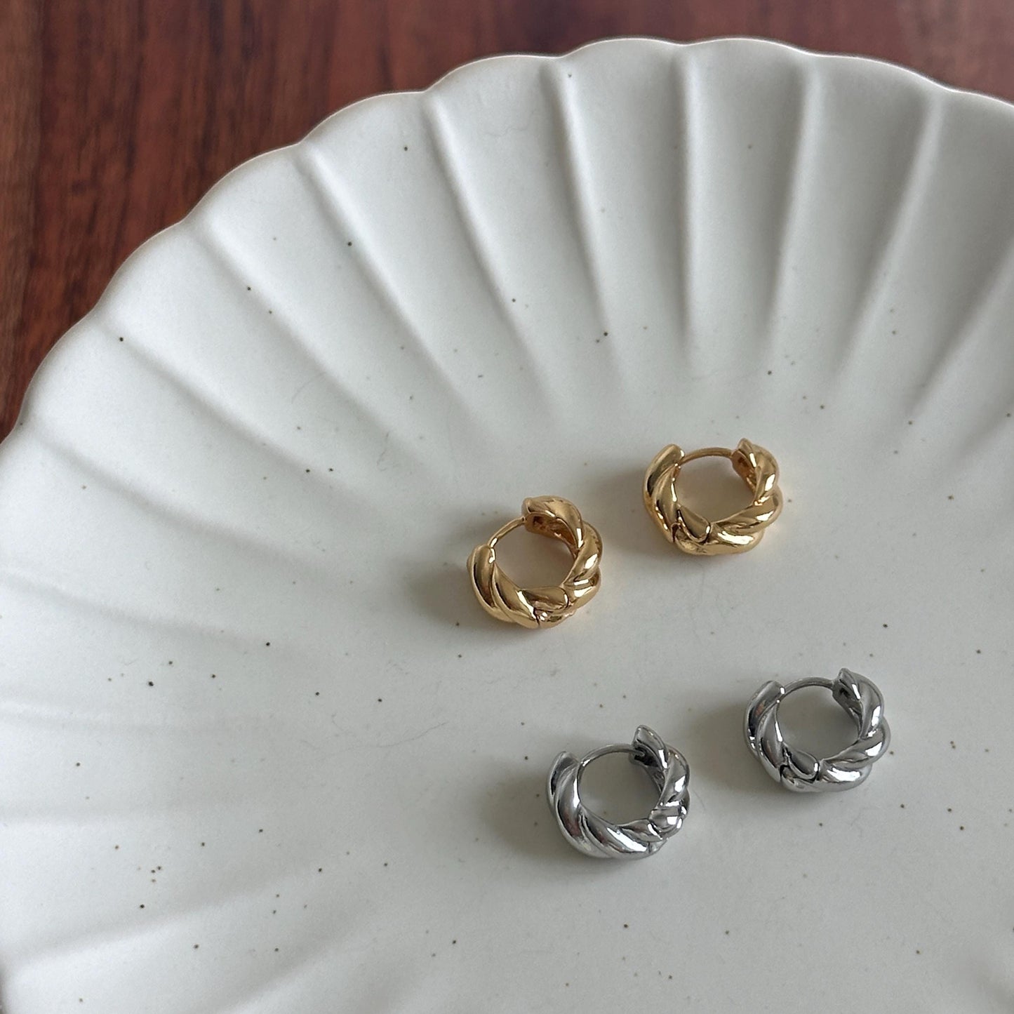 Gold Silver Mini Hoops Earrings