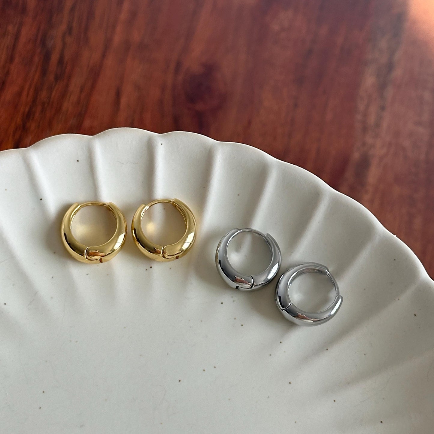 Gold Silver Mini Hoops Earrings