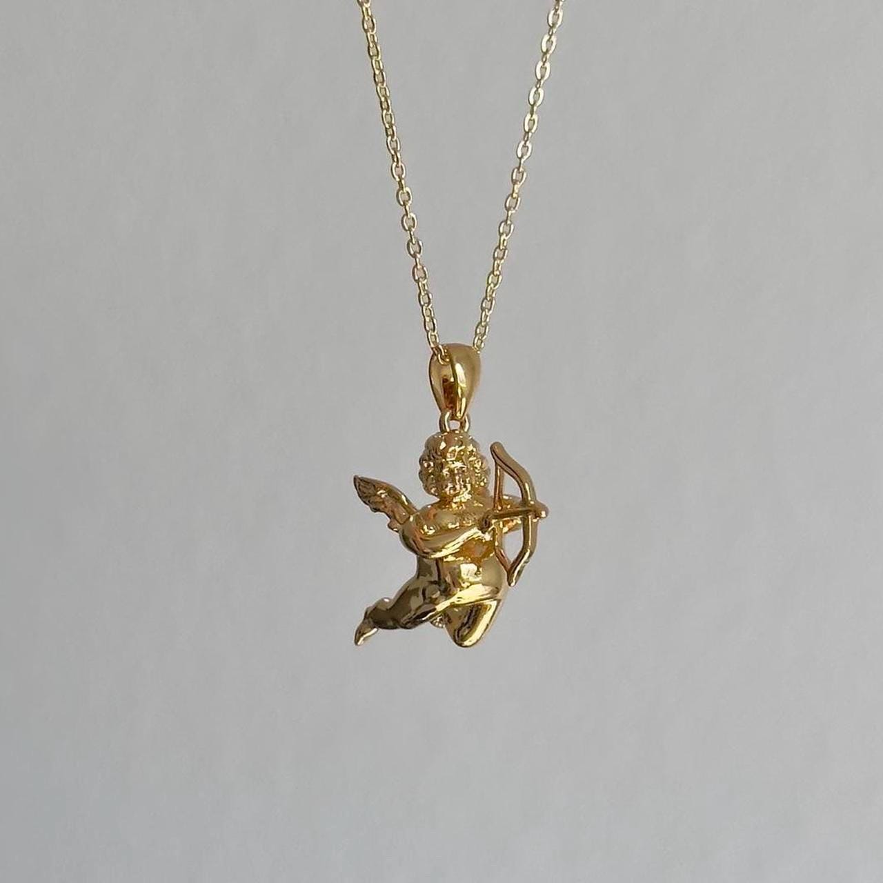 Gold Cupid's Arrow Pendant Necklace