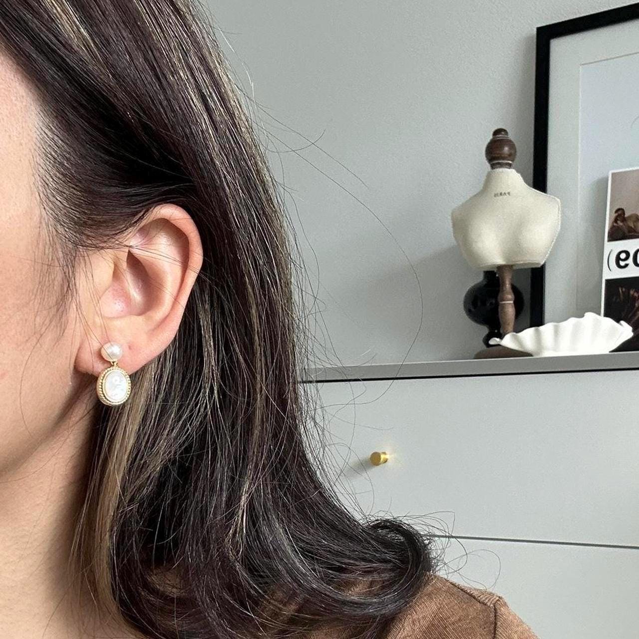 Gold Freshwater Pearl Earrings