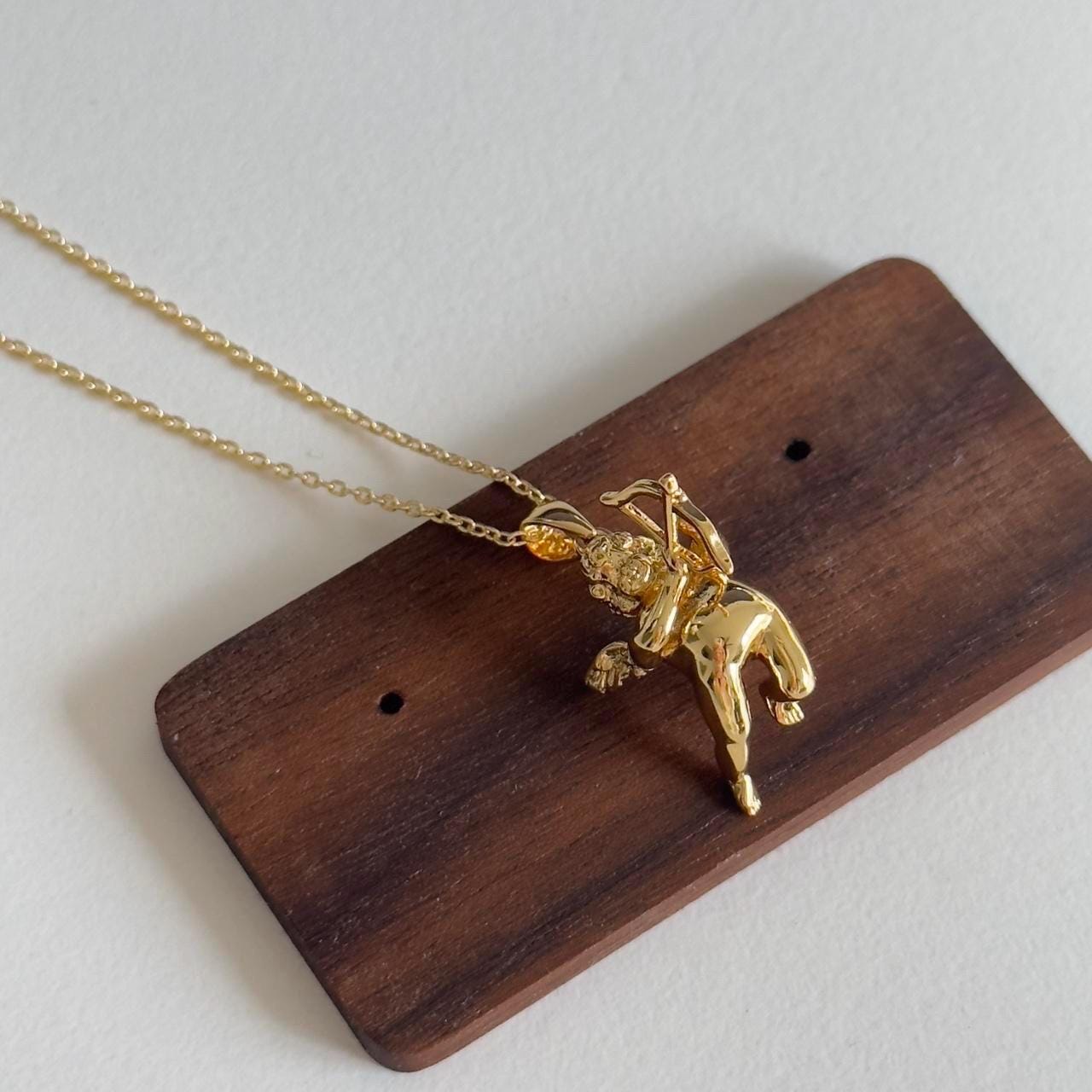 Gold Cupid's Arrow Pendant Necklace