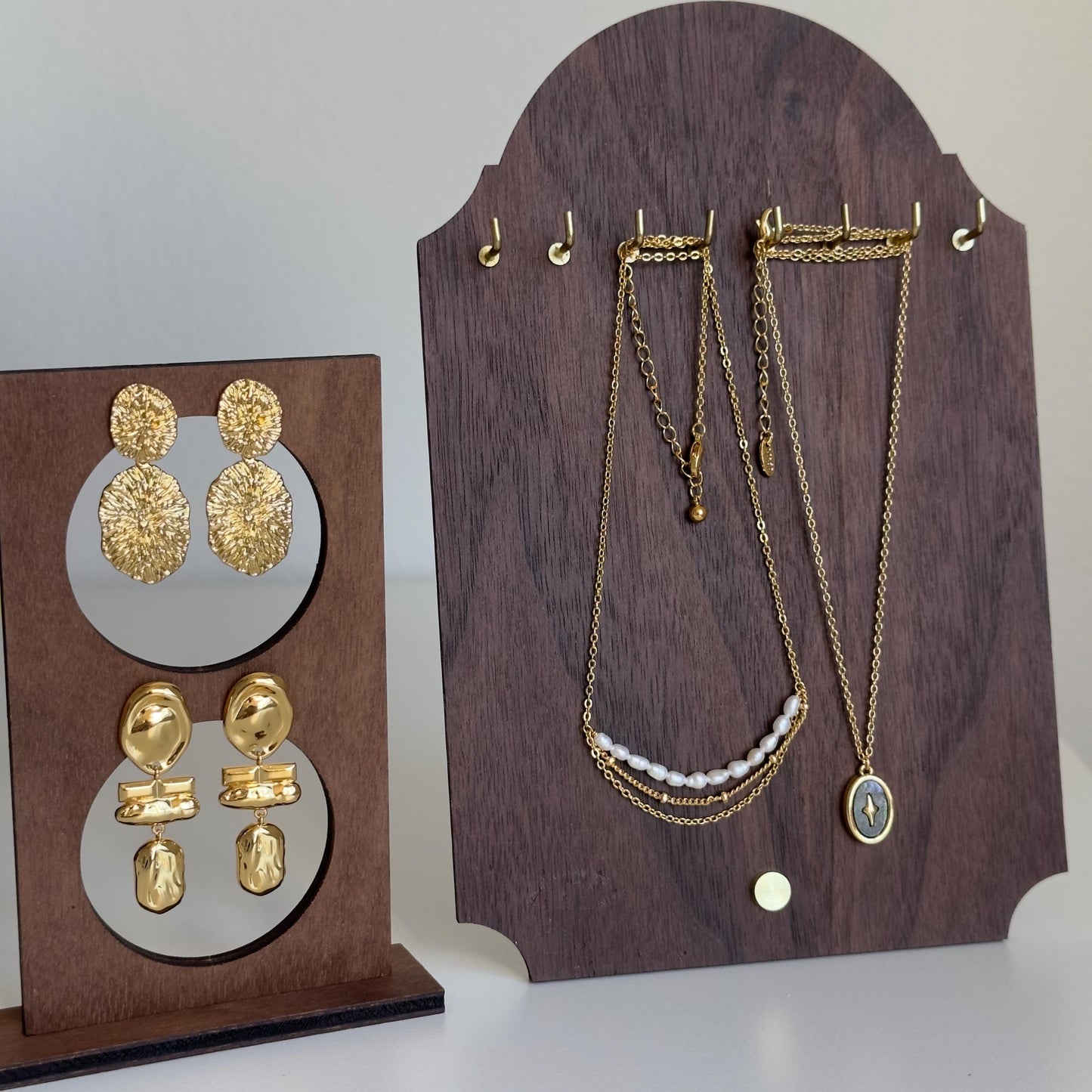 Gold Textured Drop Earrings