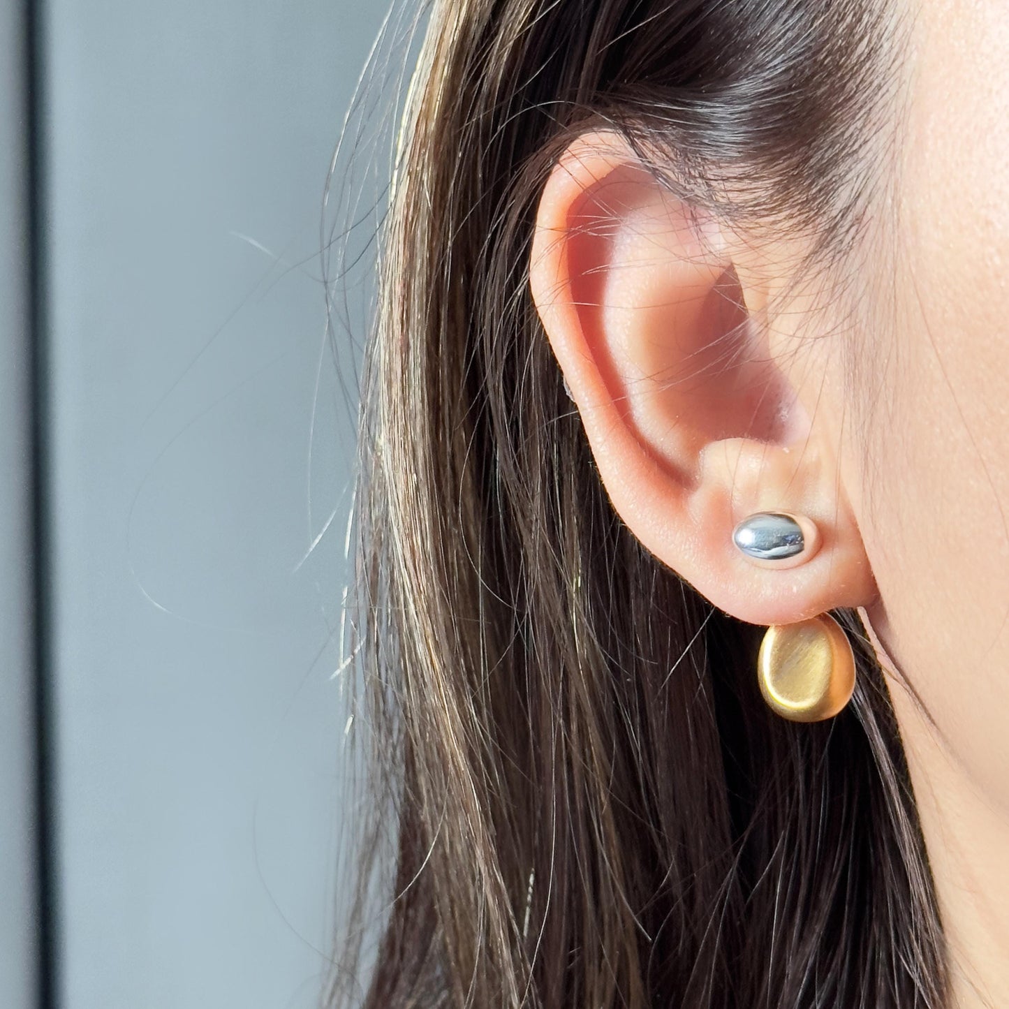Mixed Metal Dangle Earrings
