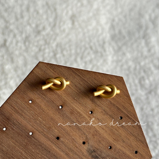 Minimalist Gold Matte Knot Earrings
