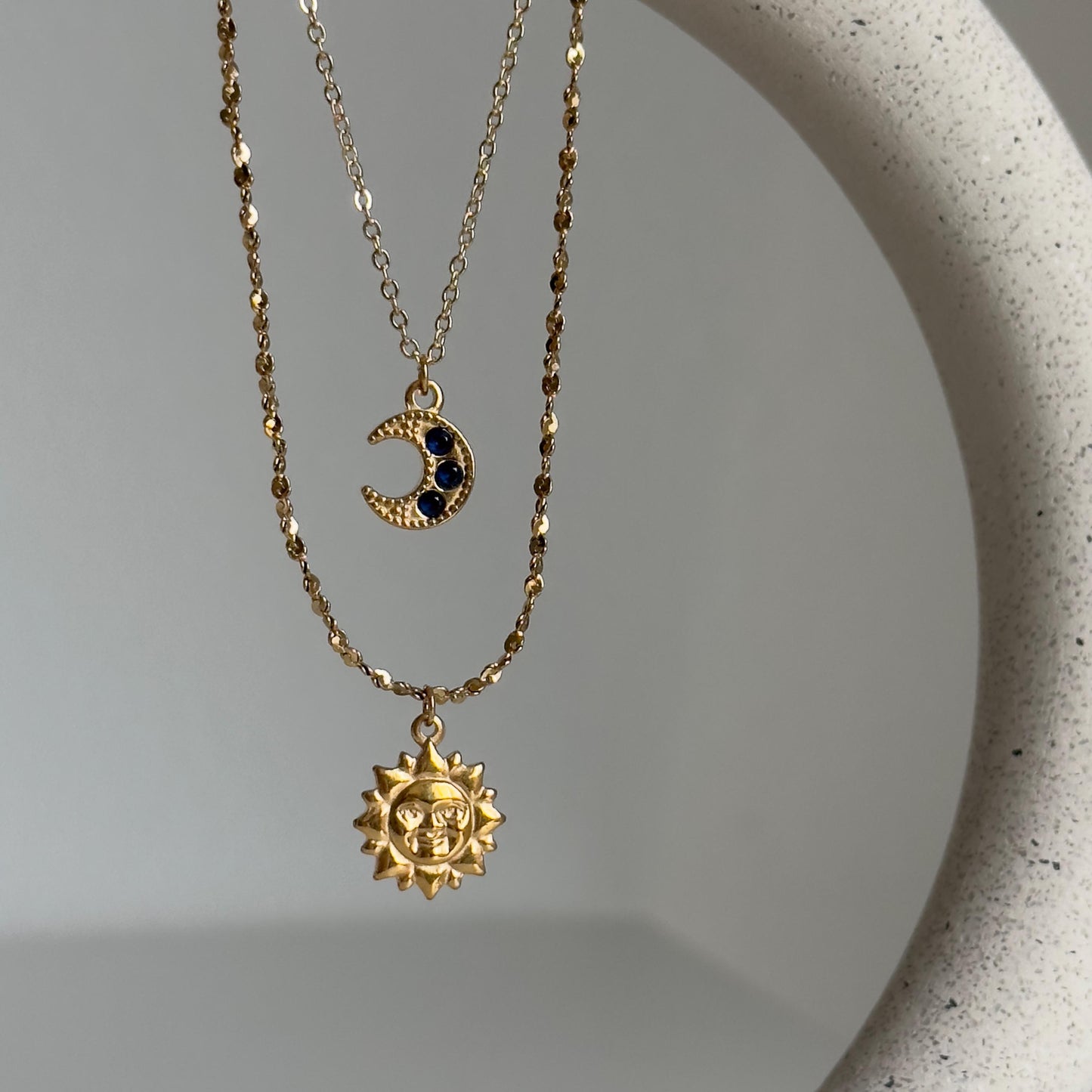 Sun and Moon Layered Necklace