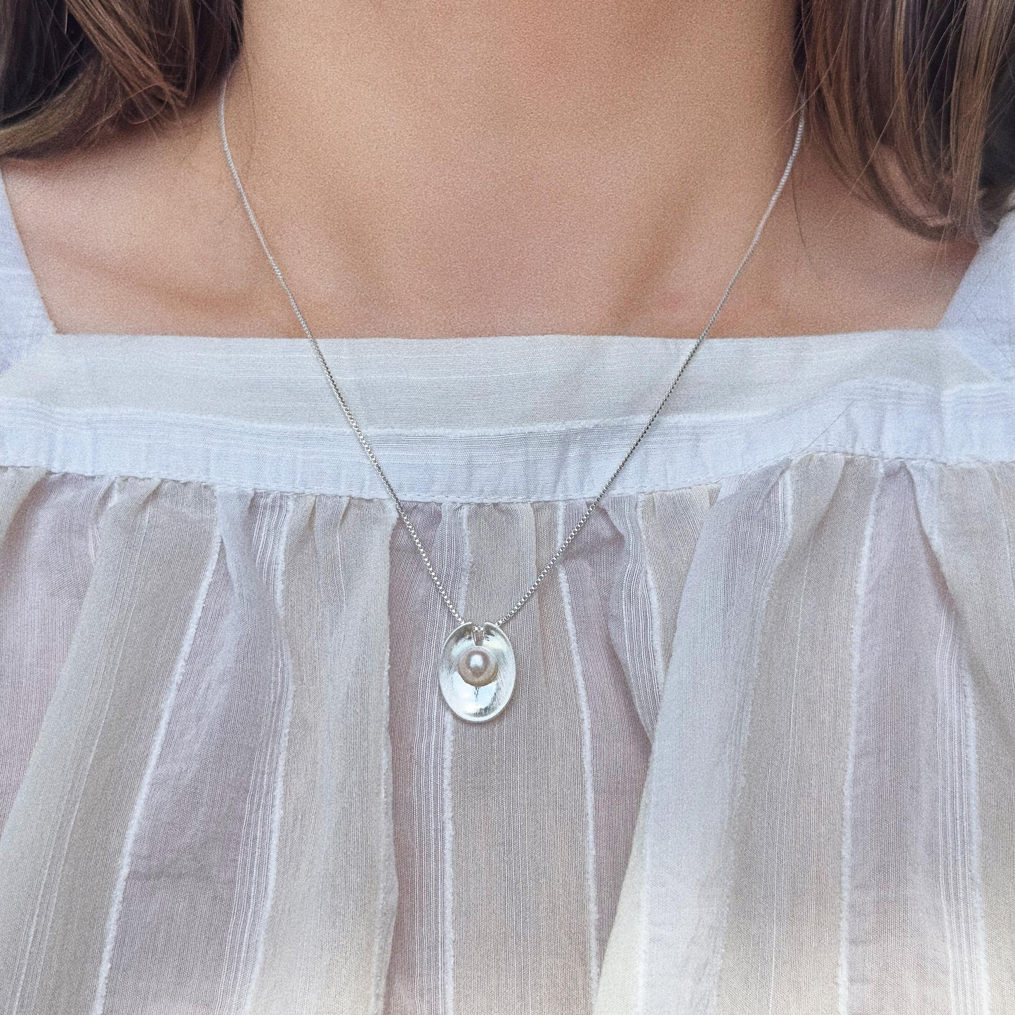 Organic Shell-Inspired Pearl Necklace