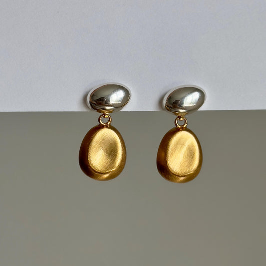 Mixed Metal Dangle Earrings