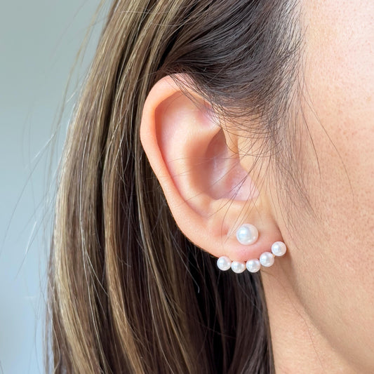 Adjustable Pearl Ear Jacket Earrings
