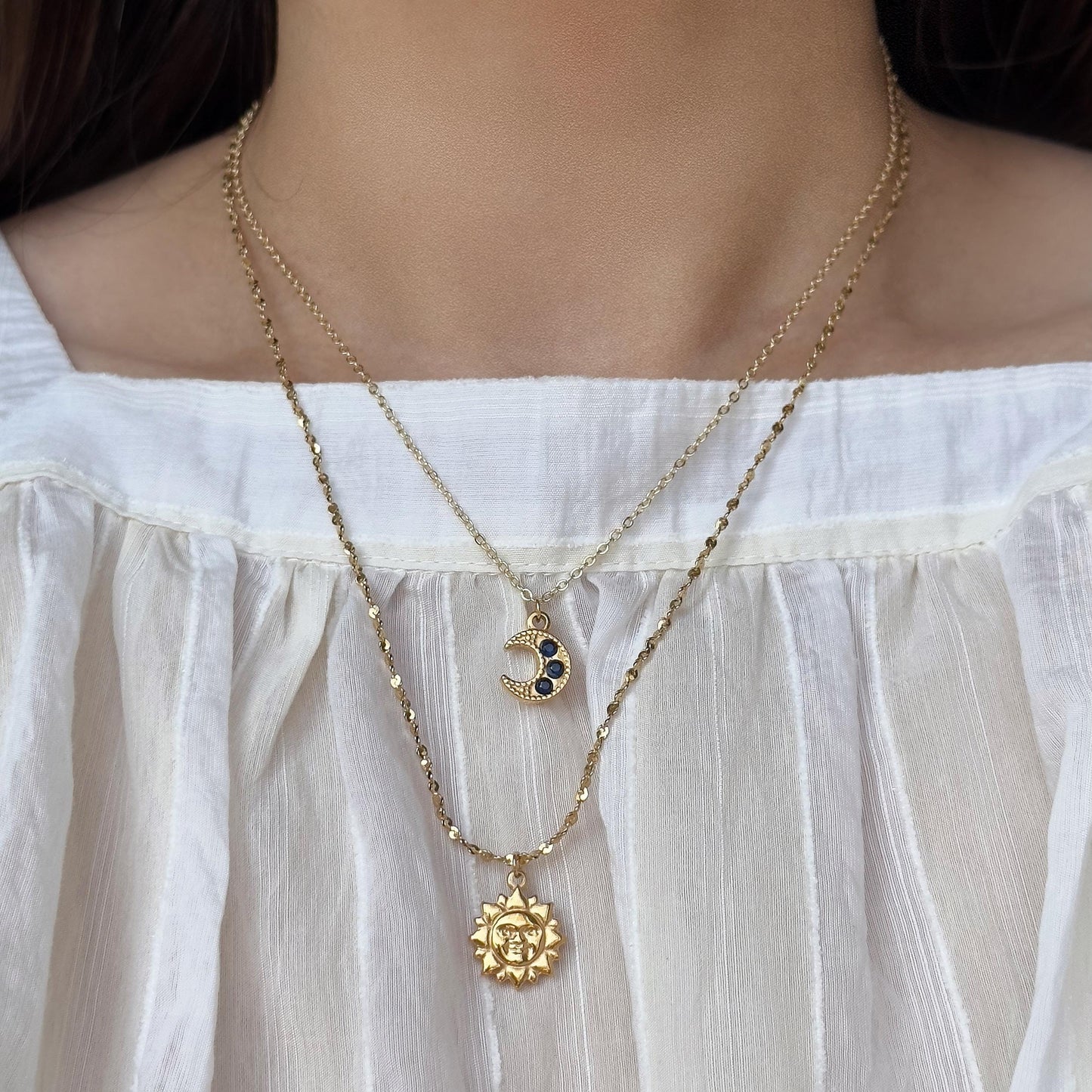 Sun and Moon Layered Necklace